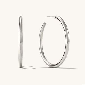 Mejuri sterling silver tube hoops
